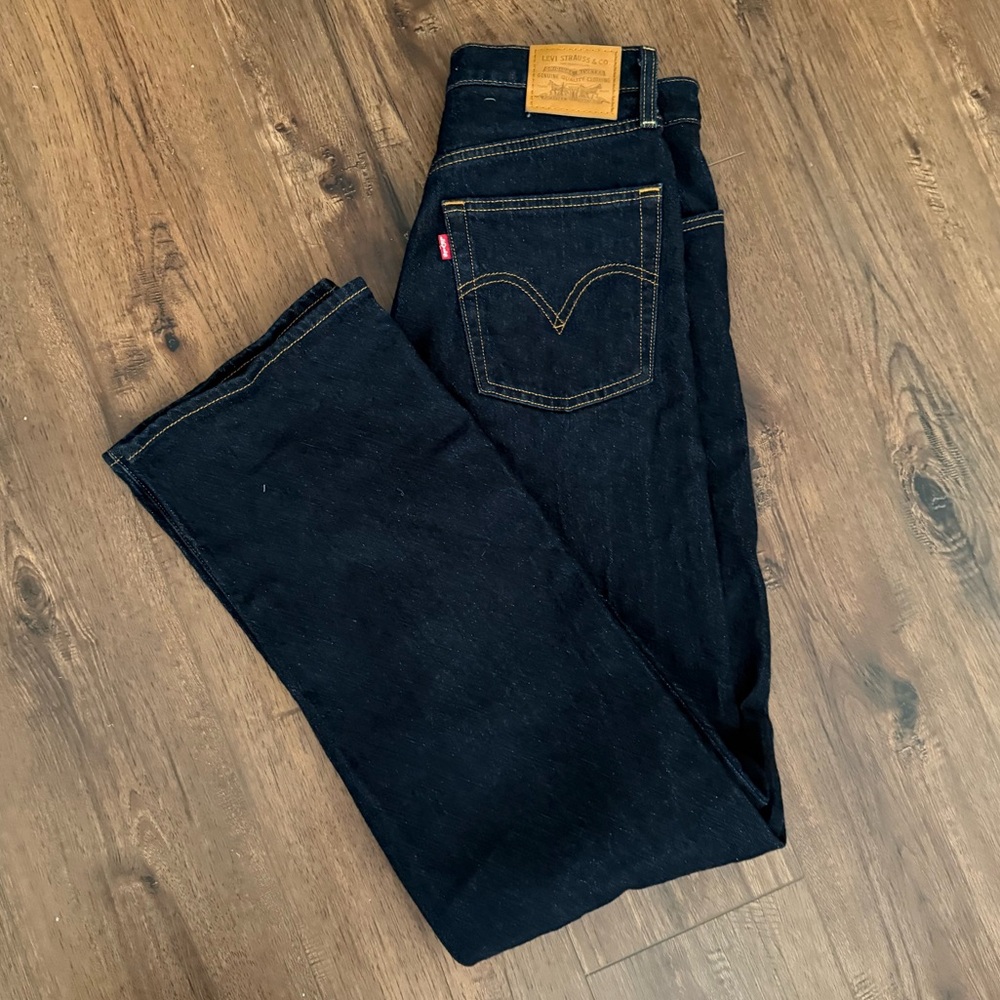Levi's Ribcage Straight Full Length Dark Wash